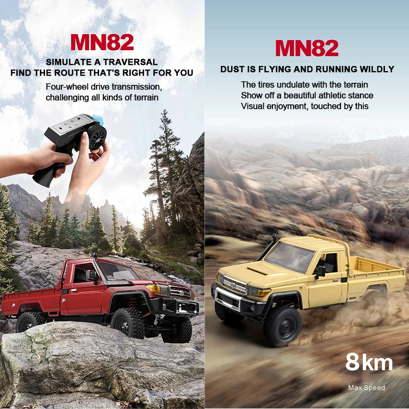 RC Pickup Truck MN82 – 1/12 Scale 4WD Off-Road Toy Car