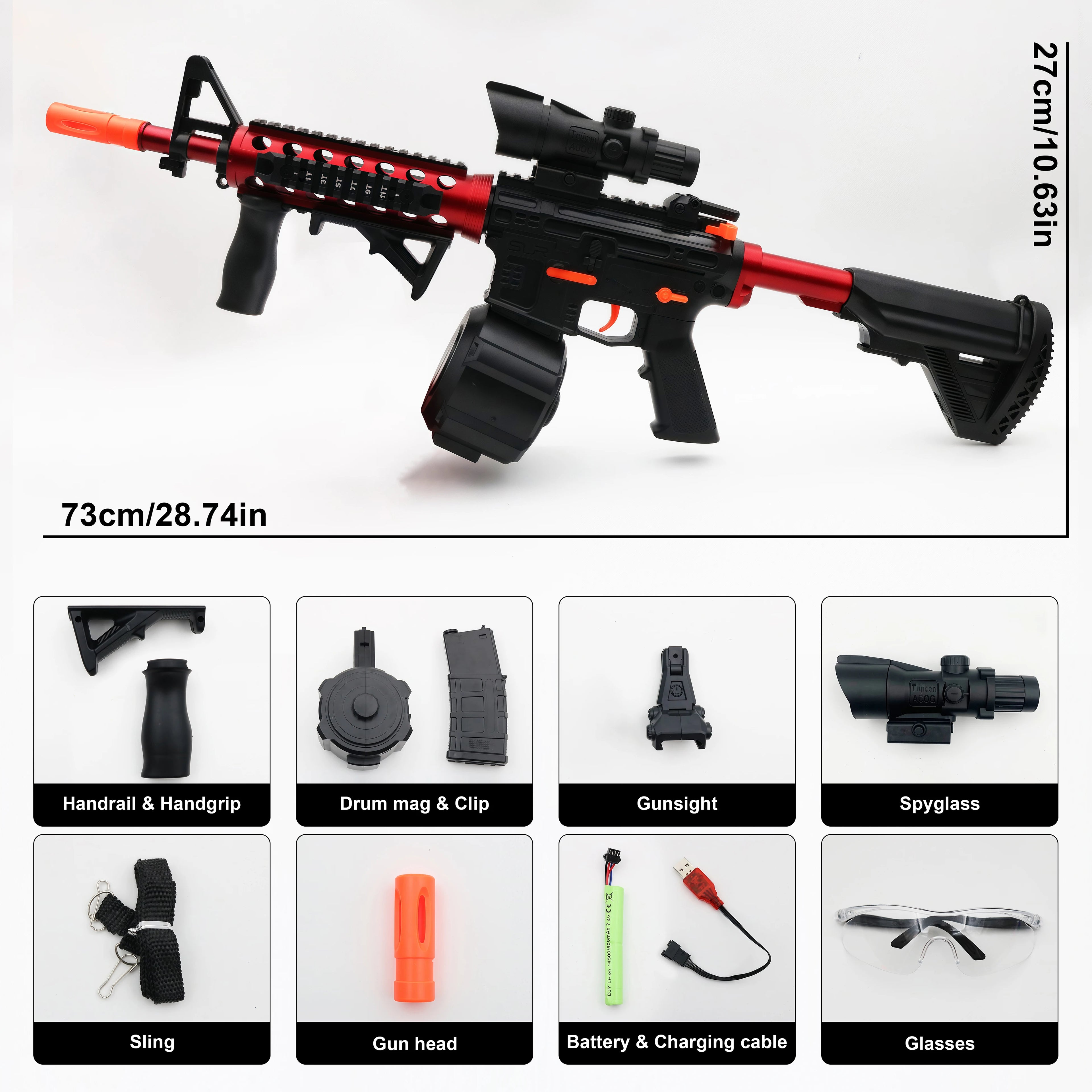 High-performance Ultra Shoppings water gel ball blaster toy gun for safe outdoor fun, shown with colorful gel bullets ready to fire