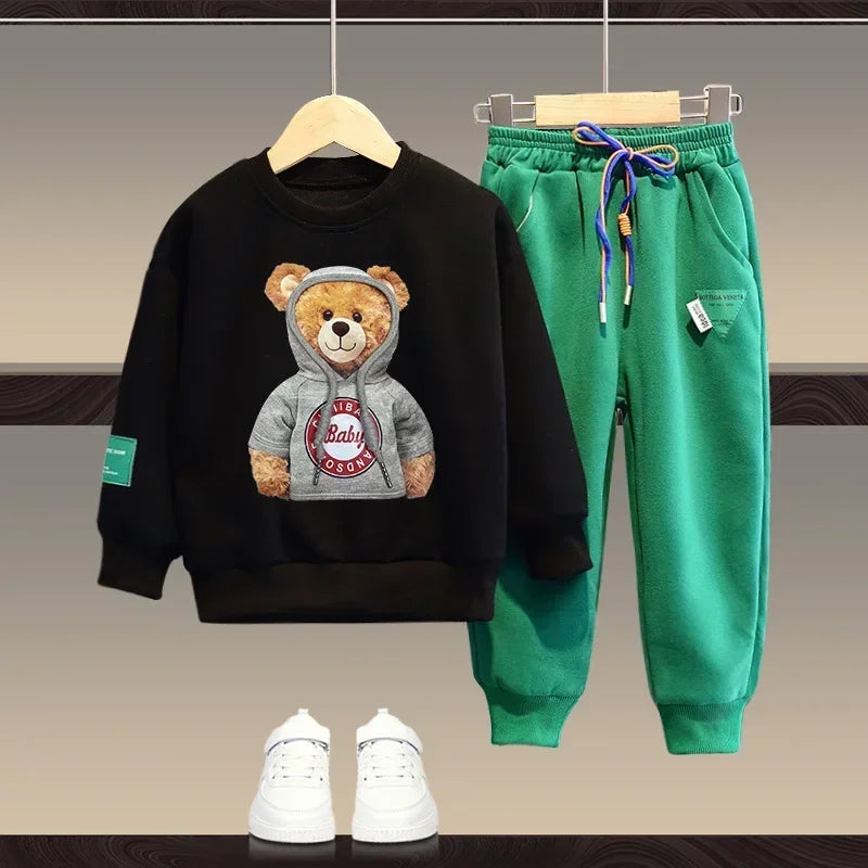 Cartoon Bear Tracksuit: Cozy & Cute for Kids