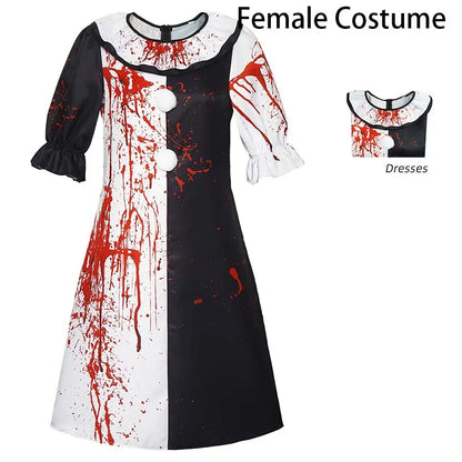 Horror Clown Costume – Terrifier 3 Bloody Jumpsuit for Halloween