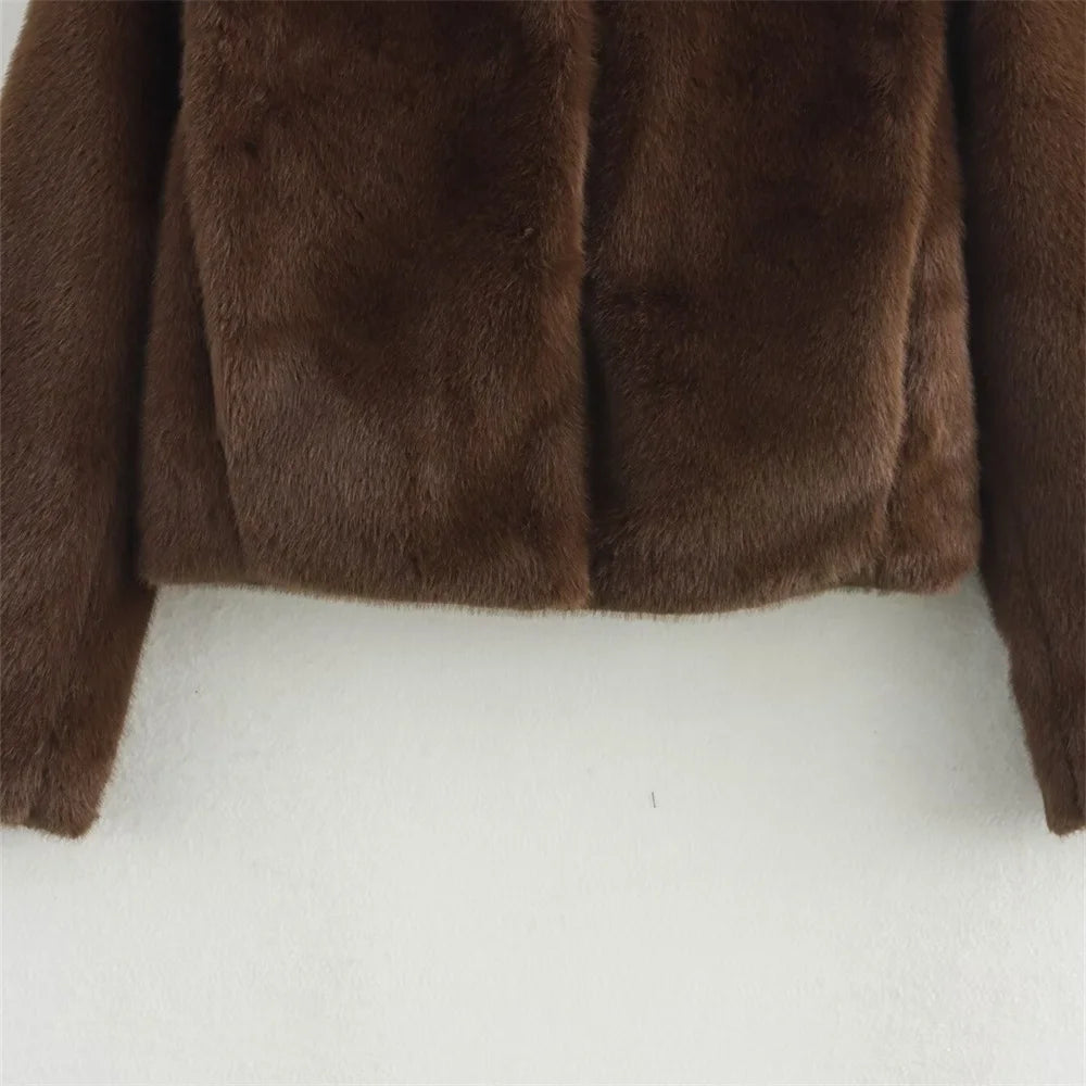 2025 Brown Lapel Button Jacket – Autumn/Winter Chic