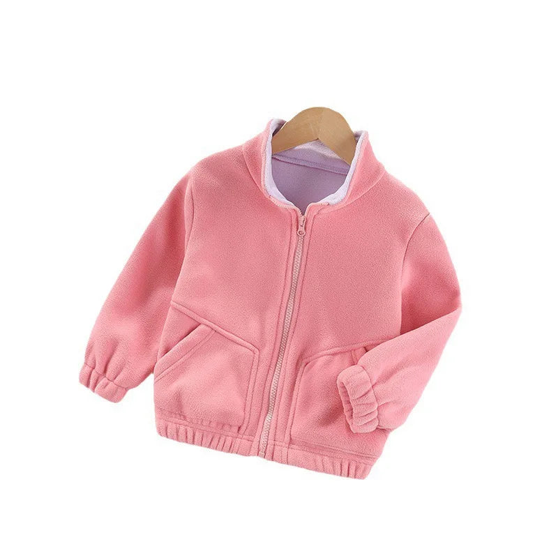 Children’s Thick Fleece Jacket – Zippered Casual Coat