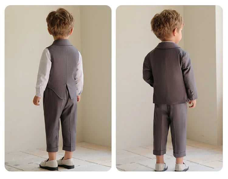 Little Gentleman Korean Striped Suit – Boys’ Party & Ceremony Costume