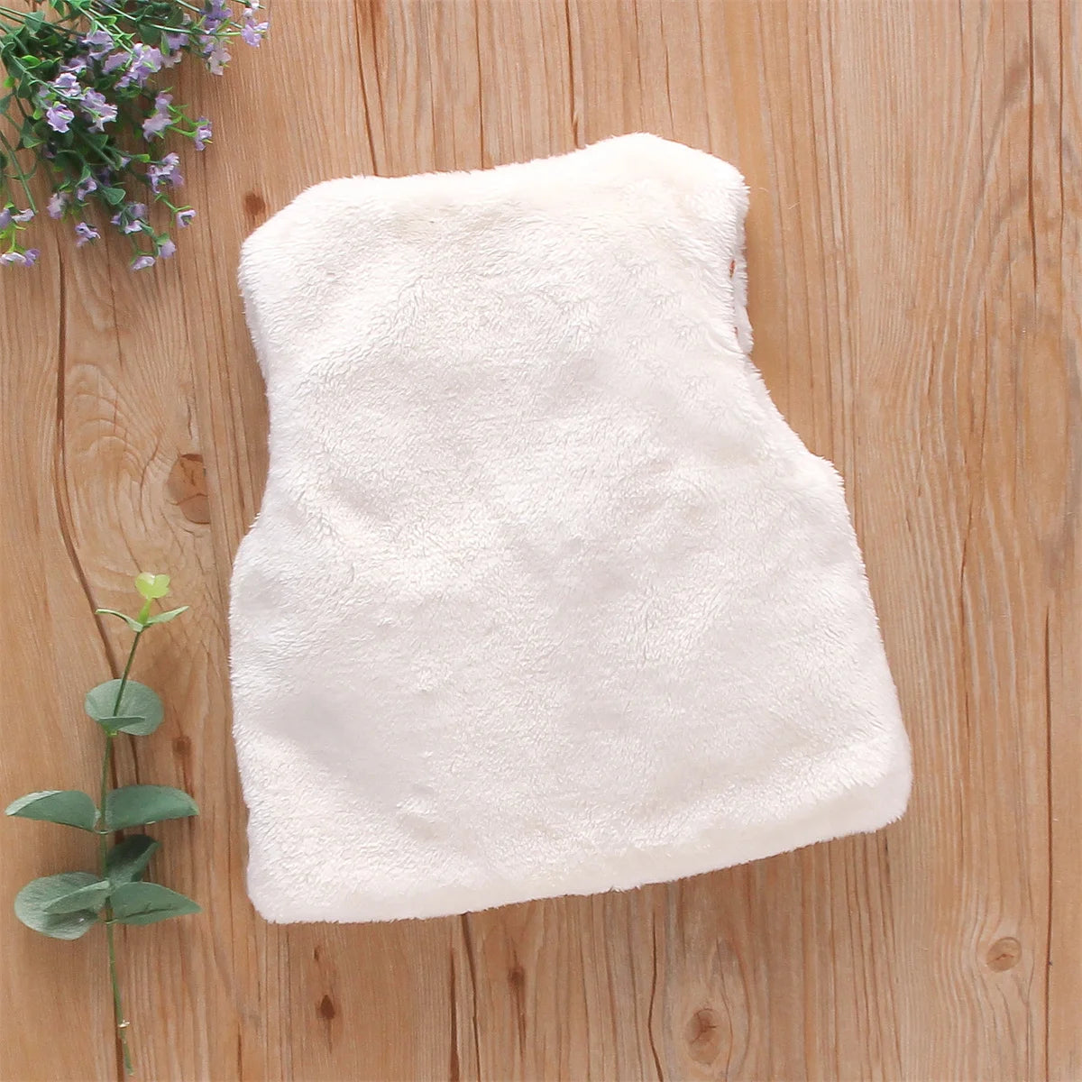Baby Girls’ Fur Vest – Embroidered Sleeveless Coat (0–3Y)