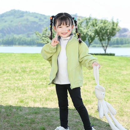 Children’s Thick Fleece Jacket – Zippered Casual Coat