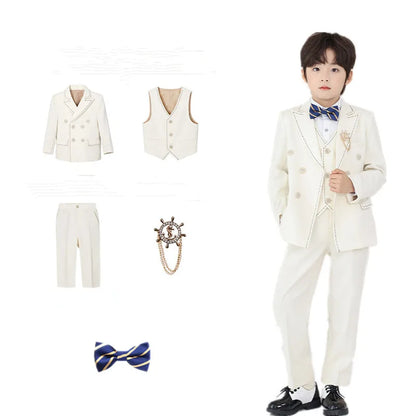 Boys’ Complete 5-Piece Dress Set – Wedding, Piano & Host Costume