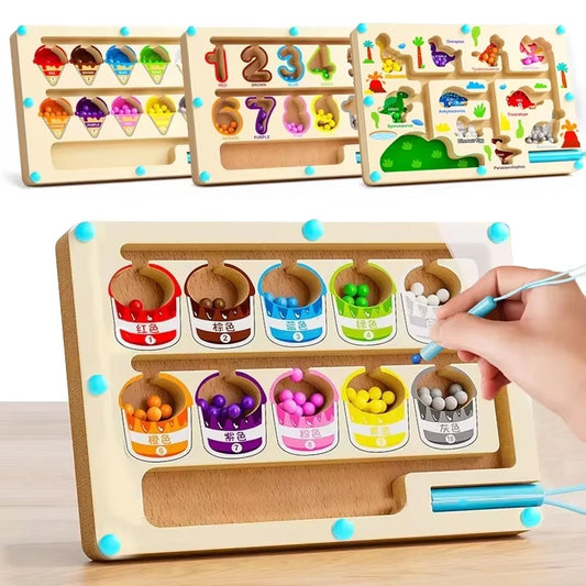 Montessori Magnetic Color Sorting Maze – Sensory Educational Toy for Kids