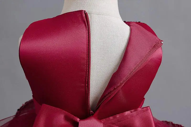 Girls’ Summer Party Dress – Sequin & Beaded Bow Detail