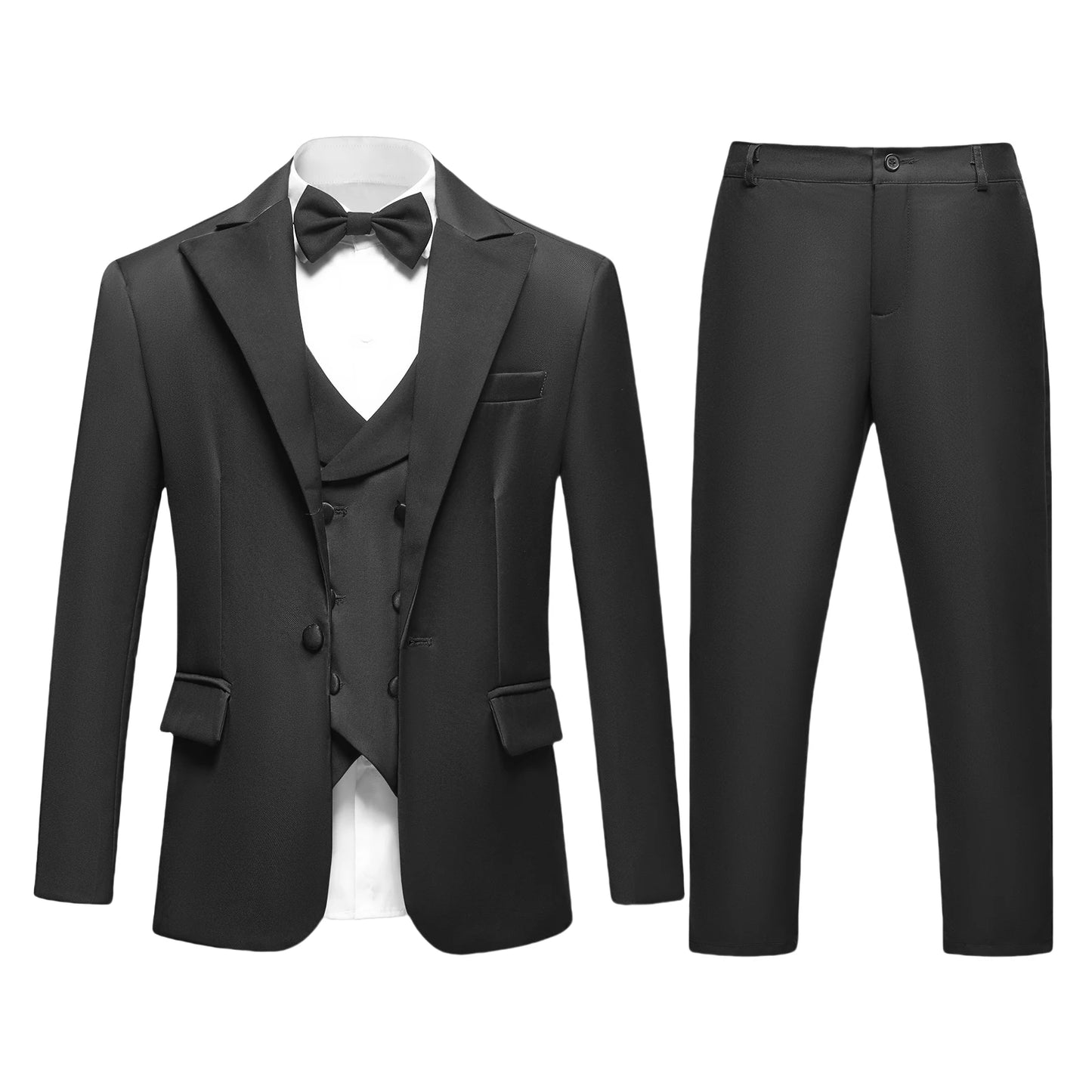 Elegant Burgundy Boy’s 3-Piece Suit – Blazer, Vest & Pants for Weddings or Photoshoots