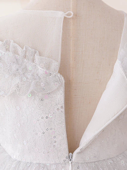 Girls’ Formal Lace Dress – High-End Embroidery for Flower Girl