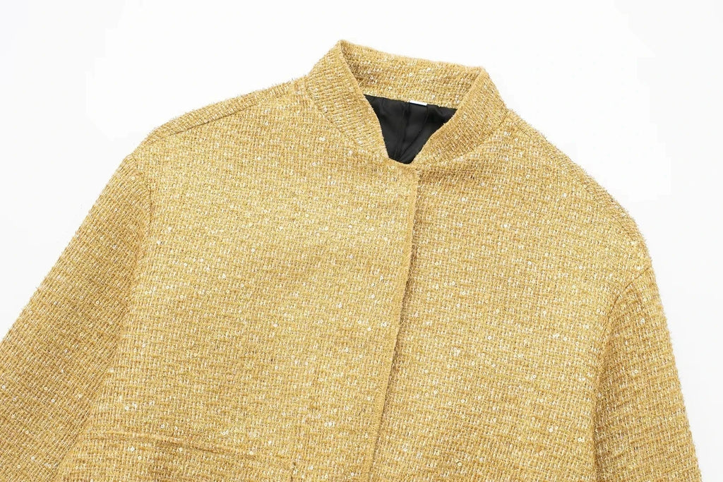 Golden Glam: Y2K Sequin Jacket for Autumn & Winter