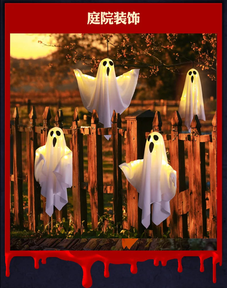 2024 LED Glow Ghost: Spooky Hanging Decor for Halloween Fun