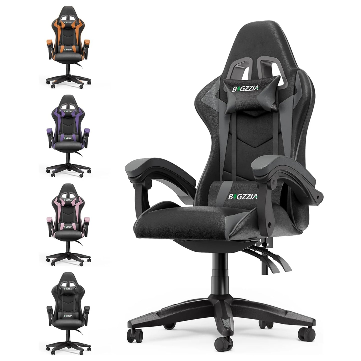 Ergonomic Gaming & Office Chair: PU Leather with Headrest & Lumbar Support