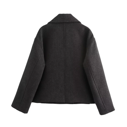 Casual Fall Coat for Women – Double Breasted