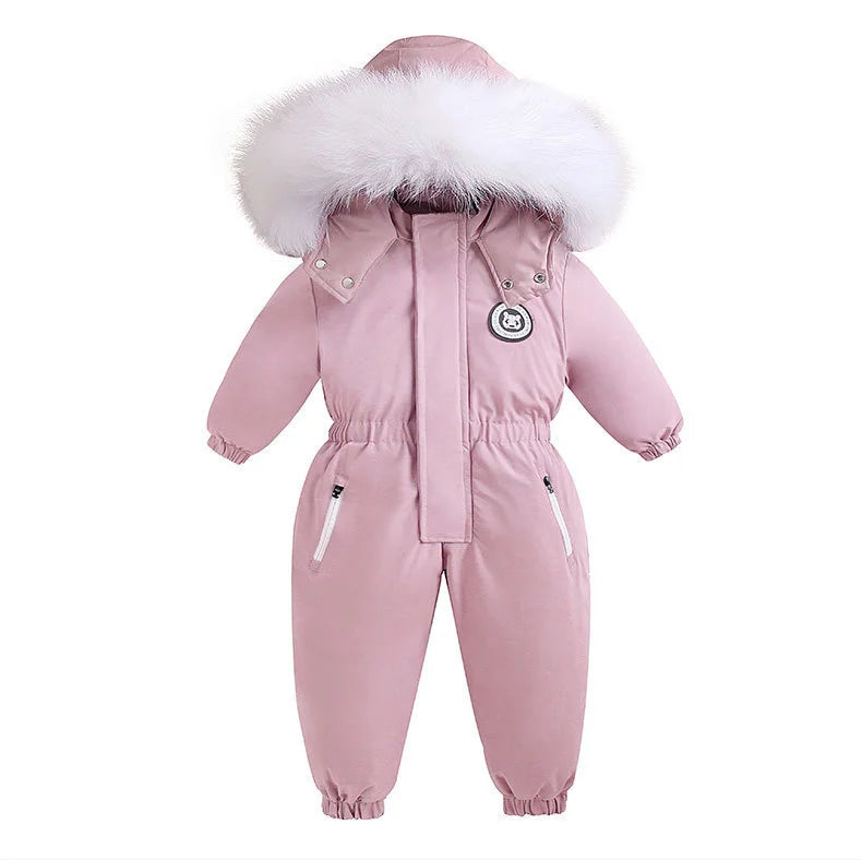 Baby Winter Overalls – Hooded Ski Suit for Cold Weather