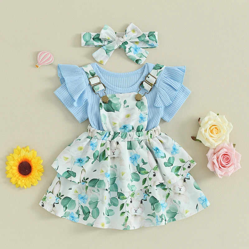 Sweet Baby Girl Summer Clothing Set 3Pcs