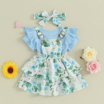 Sweet Baby Girl Summer Clothing Set 3Pcs