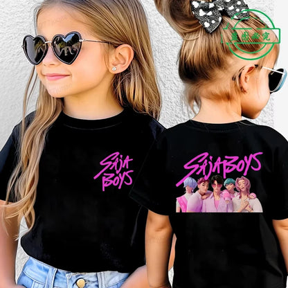 Saja Kpop Demon Hunters Boys Tee – Summer Cartoon Cotton Shirt