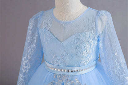 Girls Evening Dress – Lace Embroidered Party Gownn