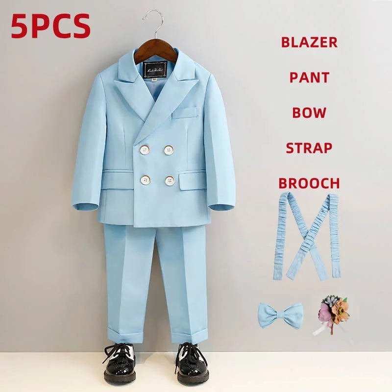 Boys’ Autumn Slim Fit Suit – Elegant Wedding Outfit Set (7–14Y)