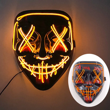 Halloween Light-Up Mask – Neon LED Marshmallow Headgear