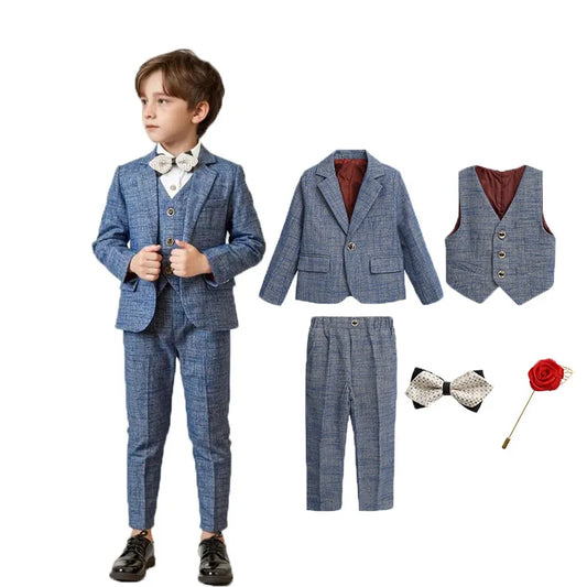 Children’s Formal Blazer Set – 5-Piece Tuxedo for Special Occasions