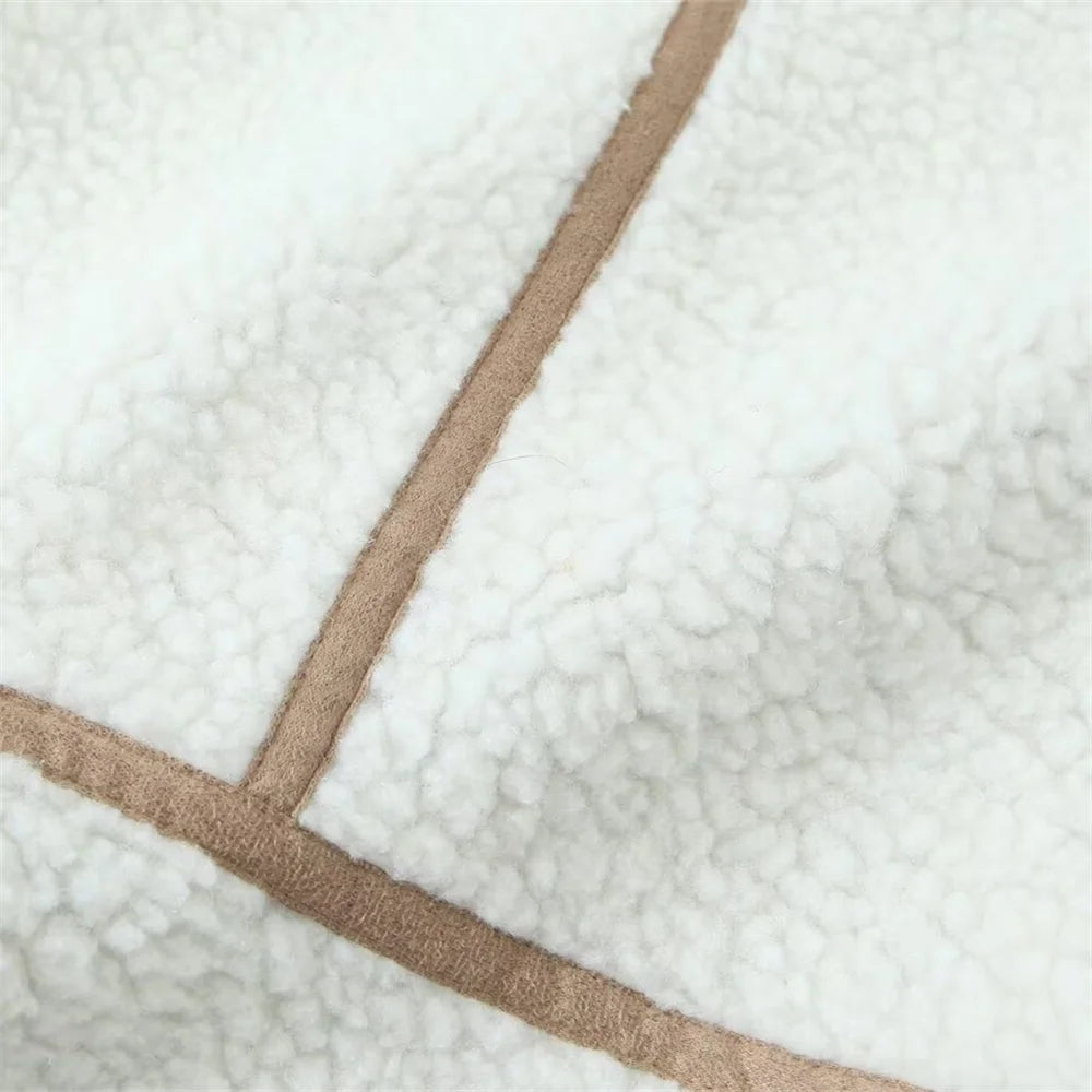 Women's Warm Long Sleeve Jacket with Zipper Pockets