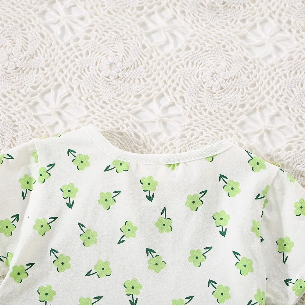 Baby Girl Flower Print Shoulder Strap Dress