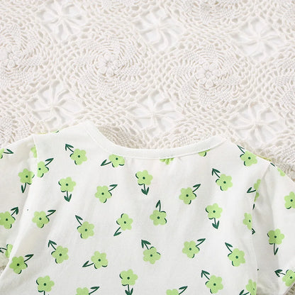 Baby Girl Flower Print Shoulder Strap Dress