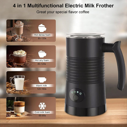 4-in-1 Electric Milk Frother: Perfect Foam, Every Time