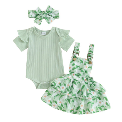Sweet Baby Girl Summer Clothing Set 3Pcs