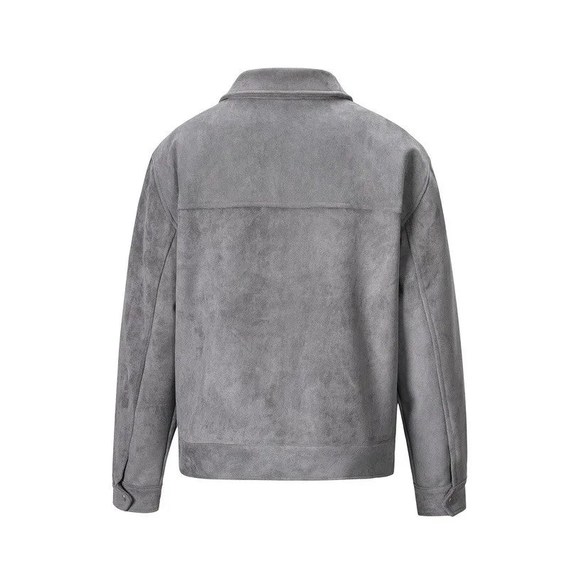 Casual Oversize Men's Jacket – Lapel Zipper Thick Coat