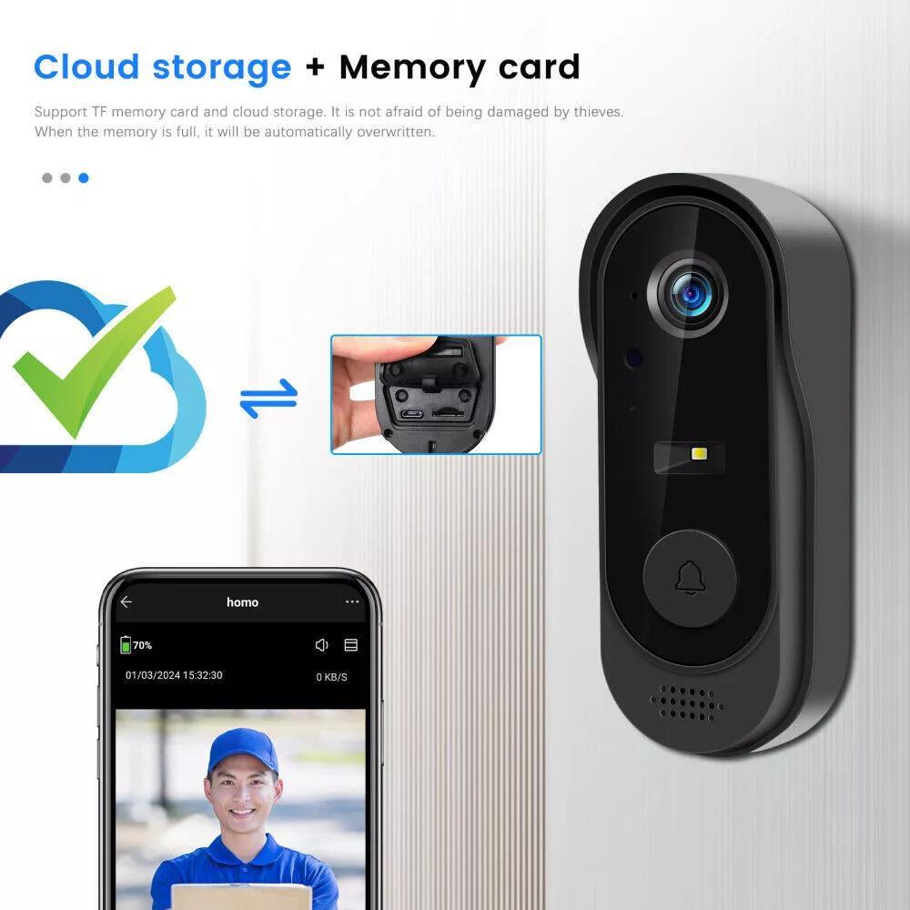 1080p Wireless Wi-Fi Video Doorbell Camera with Night Vision & Two-Way Audio - Ultra Shoppings