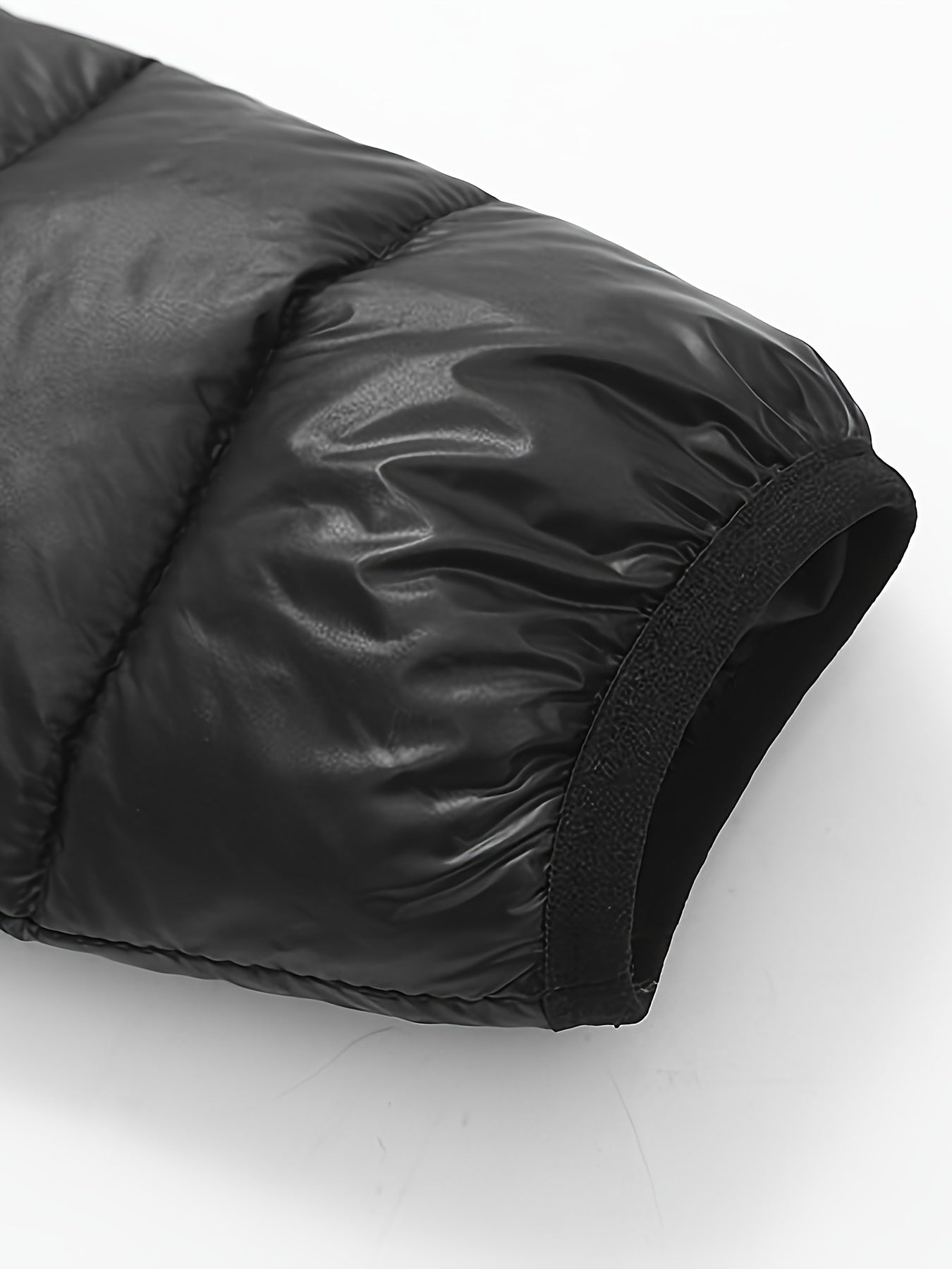 2025 New Lightweight Hooded Jacket – Black & Grey Color-Block, Polyester Lined Winter Coat