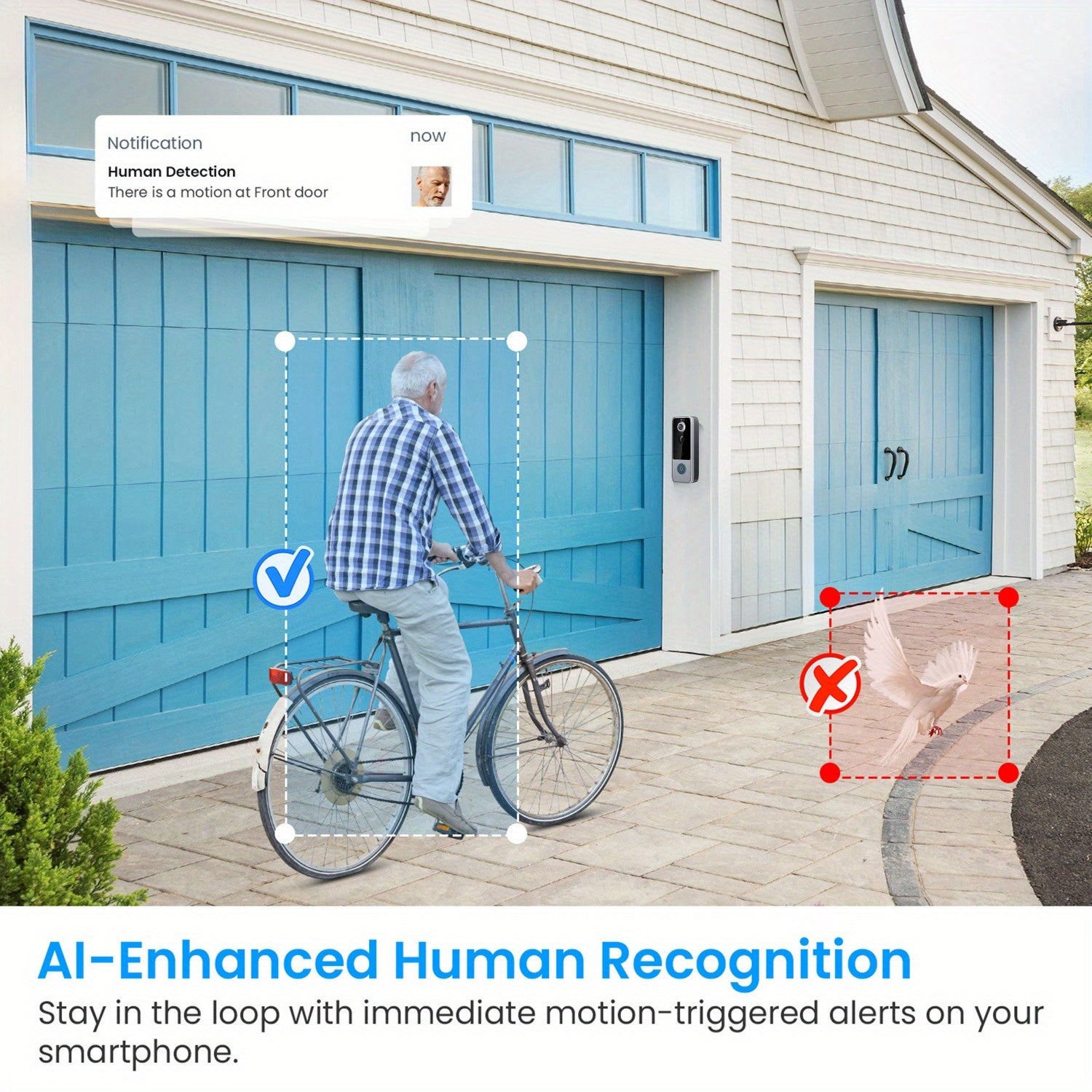 1080P Video Doorbell with AI Facial Recognition & Night Vision - Ultra Shoppings