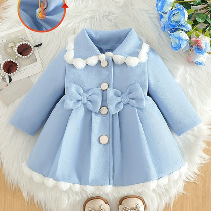 Girls’ Christmas Coat – Big Button, Z-Pleats 2025