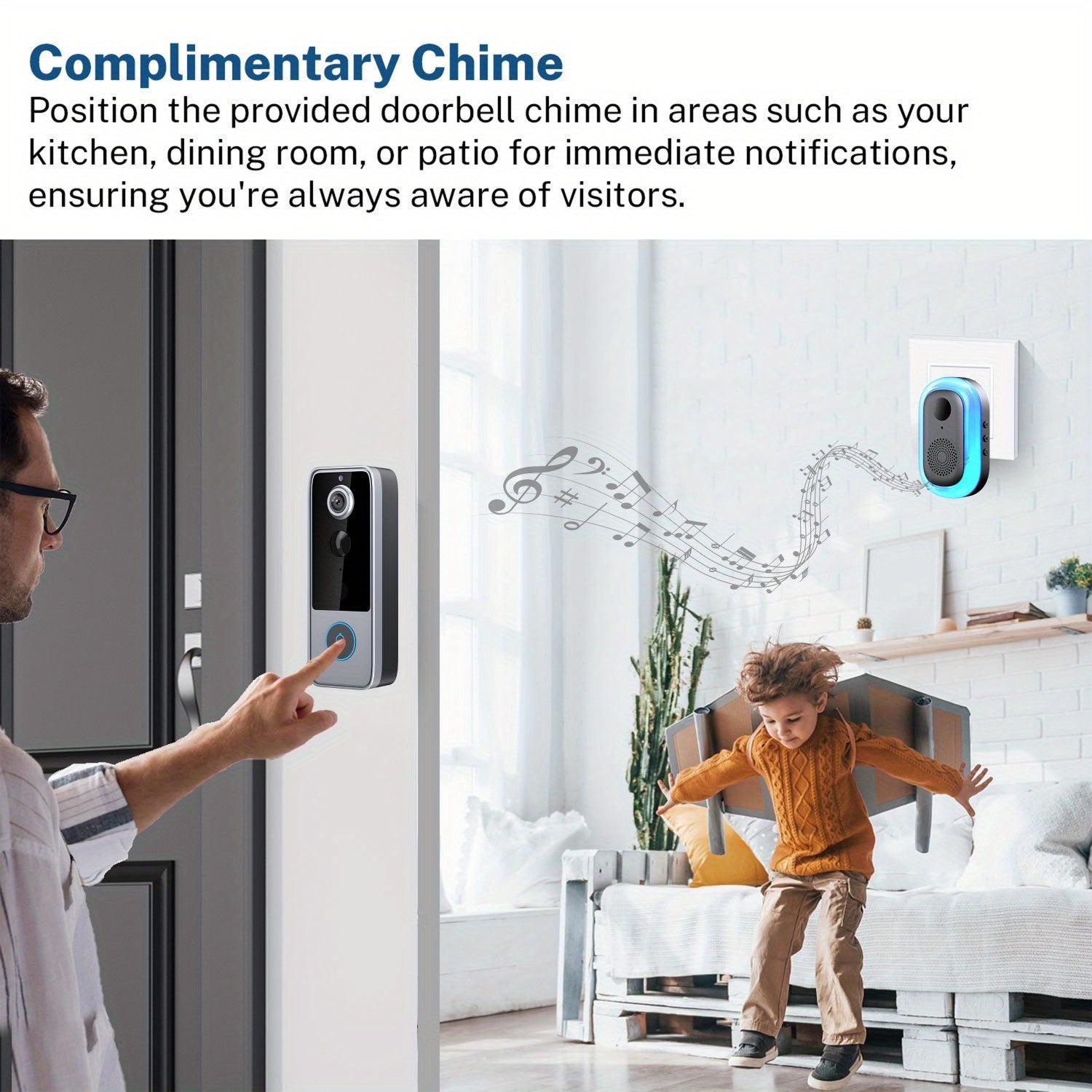 1080P Video Doorbell with AI Facial Recognition & Night Vision - Ultra Shoppings