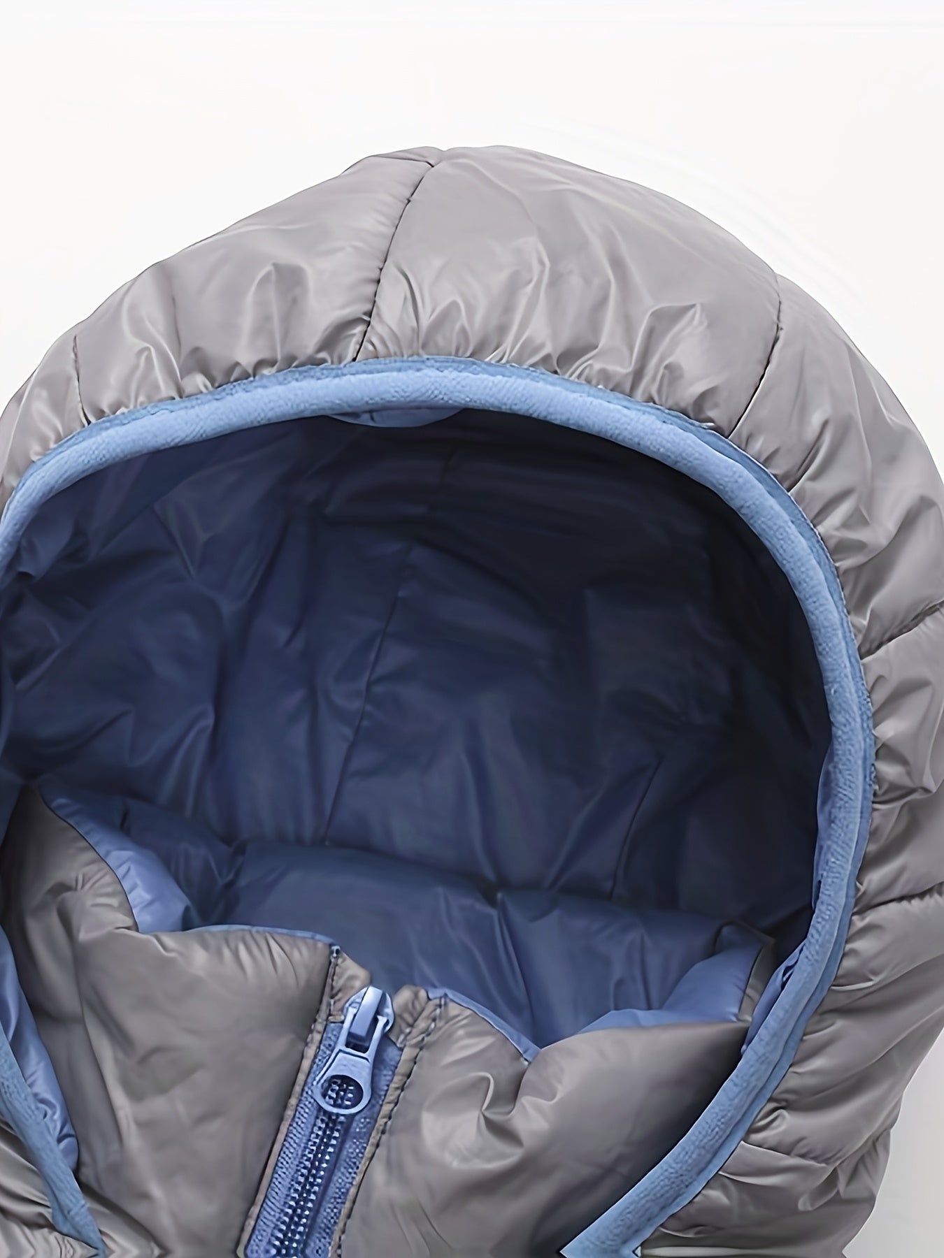 2025 New Lightweight Hooded Jacket – Black & Grey Color-Block, Polyester Lined Winter Coat