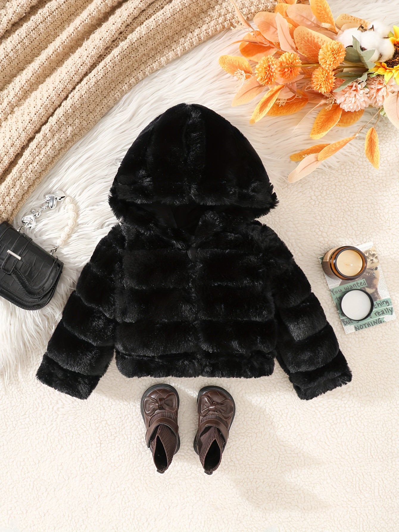 Baby Girl Fleece Jacket – Warm Hooded Coat for Fall/Winter