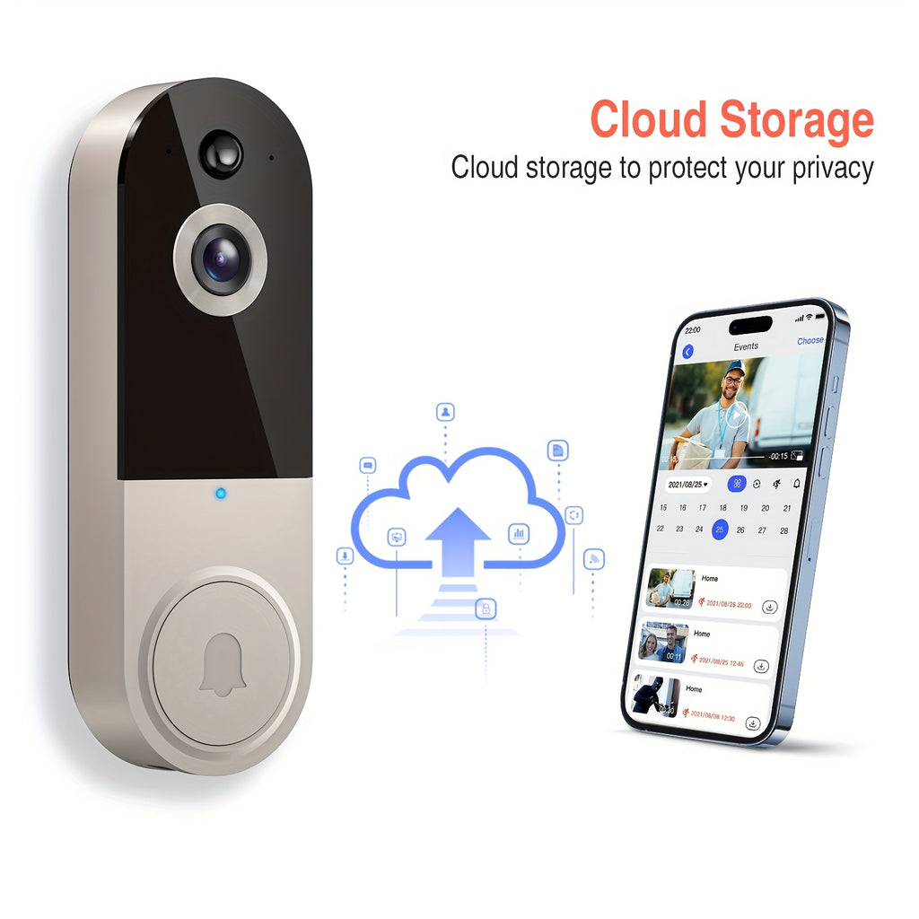2K Wireless Video Doorbell Camera with AI Detection, Night Vision & 2-Way Audio - Ultra Shoppings