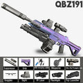 Purple M416 Ultra-EBB electric gel blaster rifle with high-speed automatic action and realistic blowback features.