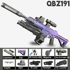 Purple M416 Ultra-EBB electric gel blaster rifle with high-speed automatic action and realistic blowback features.
