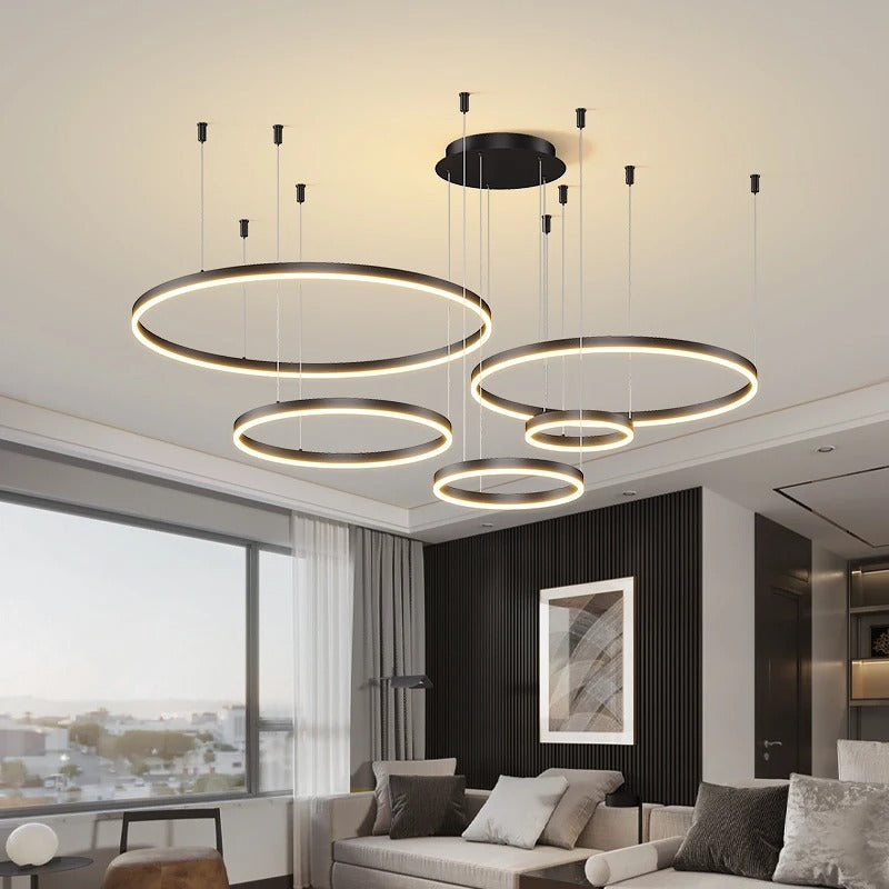 Elegant Circular LED Chandelier: Modern Lighting for Living Spaces