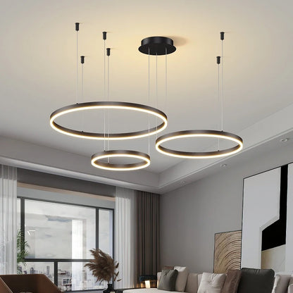 Elegant Circular LED Chandelier: Modern Lighting for Living Spaces