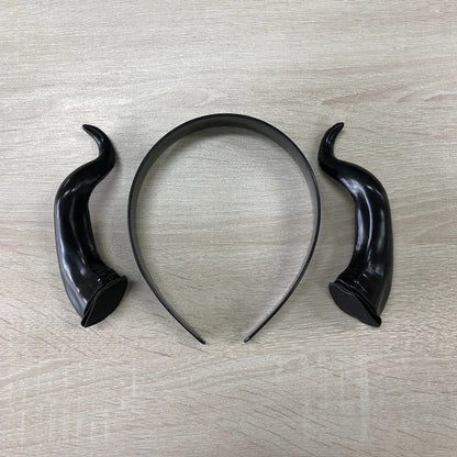 Black Queen Witch Horns Headpiece - Devilish Headdress for Halloween & Cosplay