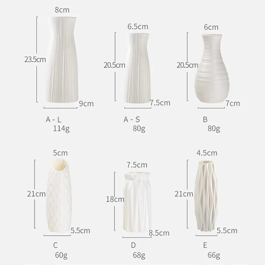 Chic Nordic Plastic Vase: Sleek Flower Pot for Modern Home Decor