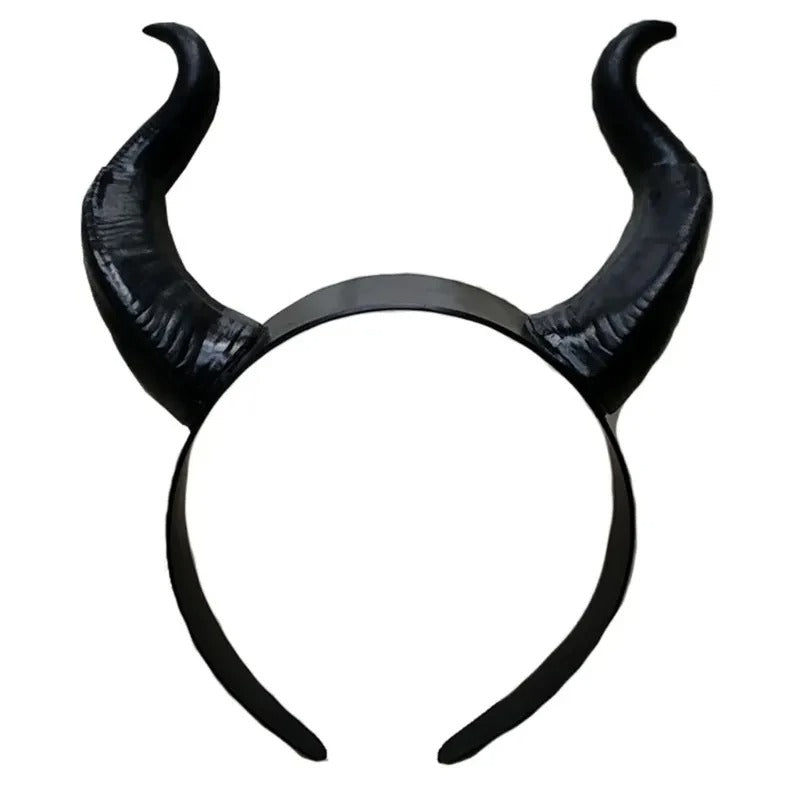 Black Queen Witch Horns Headpiece - Devilish Headdress for Halloween & Cosplay