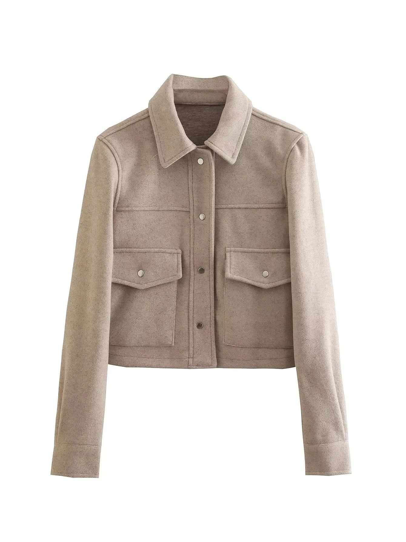 Elegant Autumn Jacket with Pockets for Women